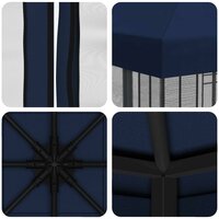 Tuin Gazebo met Zijwanden 3 x 3 m Blauw Polyester en staal 7