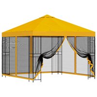 Tuin Gazebo met Zijwanden 3 x 3 m Geel Polyester en staal 2