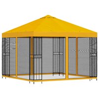 Tuin Gazebo met Zijwanden 3 x 3 m Geel Polyester en staal 3