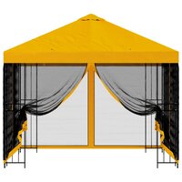 Tuin Gazebo met Zijwanden 3 x 3 m Geel Polyester en staal 5