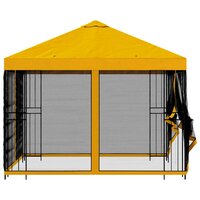Tuin Gazebo met Zijwanden 3 x 3 m Geel Polyester en staal 6