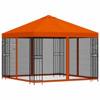 Tuin Gazebo met Zijwanden 3 x 3 m Oranje Polyester en staal 3