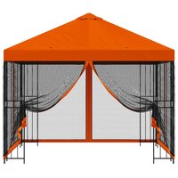 Tuin Gazebo met Zijwanden 3 x 3 m Oranje Polyester en staal 5