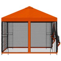 Tuin Gazebo met Zijwanden 3 x 3 m Oranje Polyester en staal 6