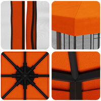 Tuin Gazebo met Zijwanden 3 x 3 m Oranje Polyester en staal 7