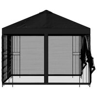Tuin Gazebo met Zijwanden 3 x 3 m Zwart Polyester en staal 6