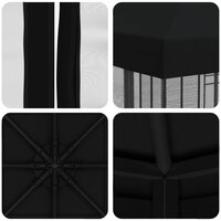 Tuin Gazebo met Zijwanden 3 x 3 m Zwart Polyester en staal 7