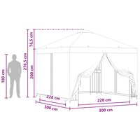 Tuin Gazebo met Zijwanden 3 x 3 m Zwart Polyester en staal 9