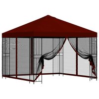 Tuin Gazebo met Zijwanden 3 x 3 m Bordeauxrood 2