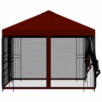 Tuin Gazebo met Zijwanden 3 x 3 m Bordeauxrood 6