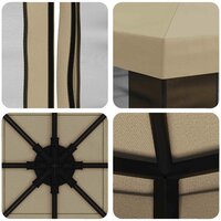 Tuin Gazebo met Zijwanden 3 x 3 m Beige Polyester en staal 7
