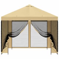 Tuin Gazebo met Zijwanden 3 x 3 m Cr&egrave;mekleurig 5