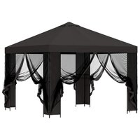 Tuin Gazebo met Zijwanden 3 x 3 m Antracietkleurig 4