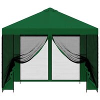 Tuin Gazebo met Zijwanden 3 x 3 m Groen Polyester en staal 5