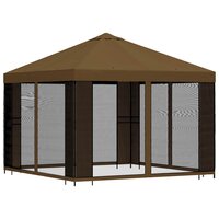 Tuin Gazebo met Zijwanden 3 x 3 m Taupe Polyester en staal 3