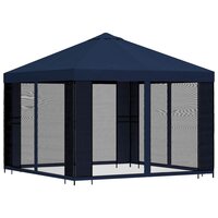 Tuin Gazebo met Zijwanden 3 x 3 m Blauw Polyester en staal 3