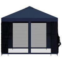 Tuin Gazebo met Zijwanden 3 x 3 m Blauw Polyester en staal 6