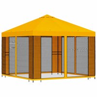 Tuin Gazebo met Zijwanden 3 x 3 m Geel Polyester en staal 3