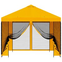 Tuin Gazebo met Zijwanden 3 x 3 m Geel Polyester en staal 5