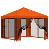 Tuin Gazebo met Zijwanden 3 x 3 m Oranje Polyester en staal 2