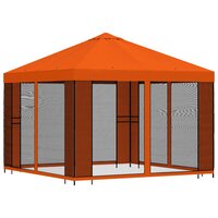 Tuin Gazebo met Zijwanden 3 x 3 m Oranje Polyester en staal 3