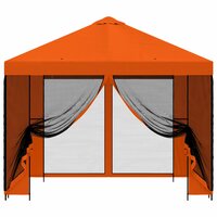 Tuin Gazebo met Zijwanden 3 x 3 m Oranje Polyester en staal 5