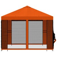 Tuin Gazebo met Zijwanden 3 x 3 m Oranje Polyester en staal 6
