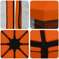 Tuin Gazebo met Zijwanden 3 x 3 m Oranje Polyester en staal 7