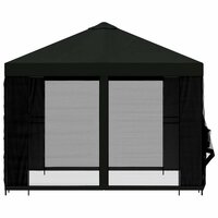 Tuin Gazebo met Zijwanden 3 x 3 m Zwart Polyester en staal 6