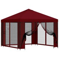 Tuin Gazebo met Zijwanden 3 x 3 m Bordeauxrood 2
