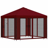 Tuin Gazebo met Zijwanden 3 x 3 m Bordeauxrood 3