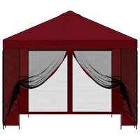 Tuin Gazebo met Zijwanden 3 x 3 m Bordeauxrood 5