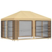 Tuin Gazebo met Zijwanden 4 &times; 3 m Cr&egrave;mekleurig 3