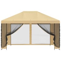 Tuin Gazebo met Zijwanden 4 &times; 3 m Cr&egrave;mekleurig 5