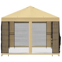 Tuin Gazebo met Zijwanden 4 &times; 3 m Cr&egrave;mekleurig 6