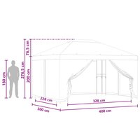 Tuin Gazebo met Zijwanden 4 &times; 3 m Cr&egrave;mekleurig 9