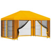 Tuin Gazebo met Zijwanden 4 &times; 3 m Geel Polyester en staal 2
