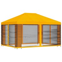 Tuin Gazebo met Zijwanden 4 &times; 3 m Geel Polyester en staal 3