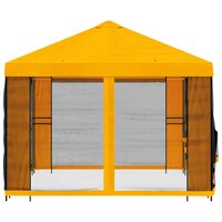 Tuin Gazebo met Zijwanden 4 &times; 3 m Geel Polyester en staal 6
