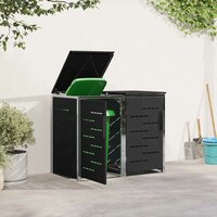 Containerombouw for 2 Bins 240L Roestvrij staal Zwart 4