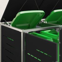 Containerombouw for 2 Bins 240L Roestvrij staal Zwart 5