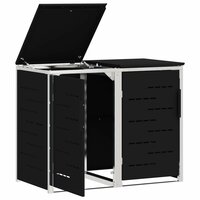 Containerombouw for 2 Bins 240L Roestvrij staal Zwart 6