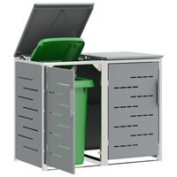 Containerombouw for 2 Bins 240L Roestvrij staal Grijs 3
