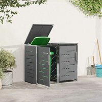 Containerombouw for 2 Bins 240L Roestvrij staal Grijs 4