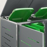 Containerombouw for 2 Bins 240L Roestvrij staal Grijs 5