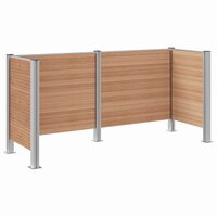 Afvalbak Schutting Bruin 237 x 85 x 115 cm Aluminium en WPC 6