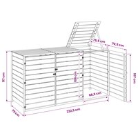 Containerombouw voor 3 Afvalbakken 240 L Ge&iuml;mpregneerd grenenhout 8