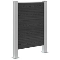 Afvalbak Schutting Grijs 85 x 12 x 115 cm Aluminium en WPC 2