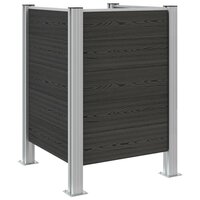 Afvalbak Schutting Grijs 85 x 85 x 115 cm Aluminium en WPC 2