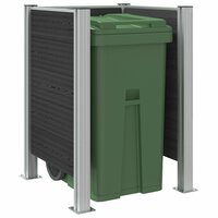 Afvalbak Schutting Grijs 85 x 85 x 115 cm Aluminium en WPC 3